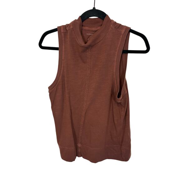 Anthropologie Womens Brown Red Jia Seamed Mock Neck Tank Top Sleeveless Small - Picture 3 of 4